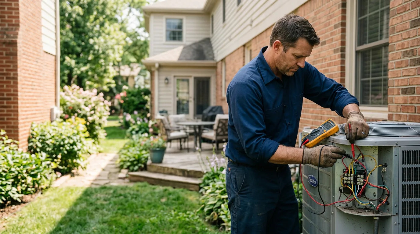 HVAC technician working near Teeds Grove, IA
